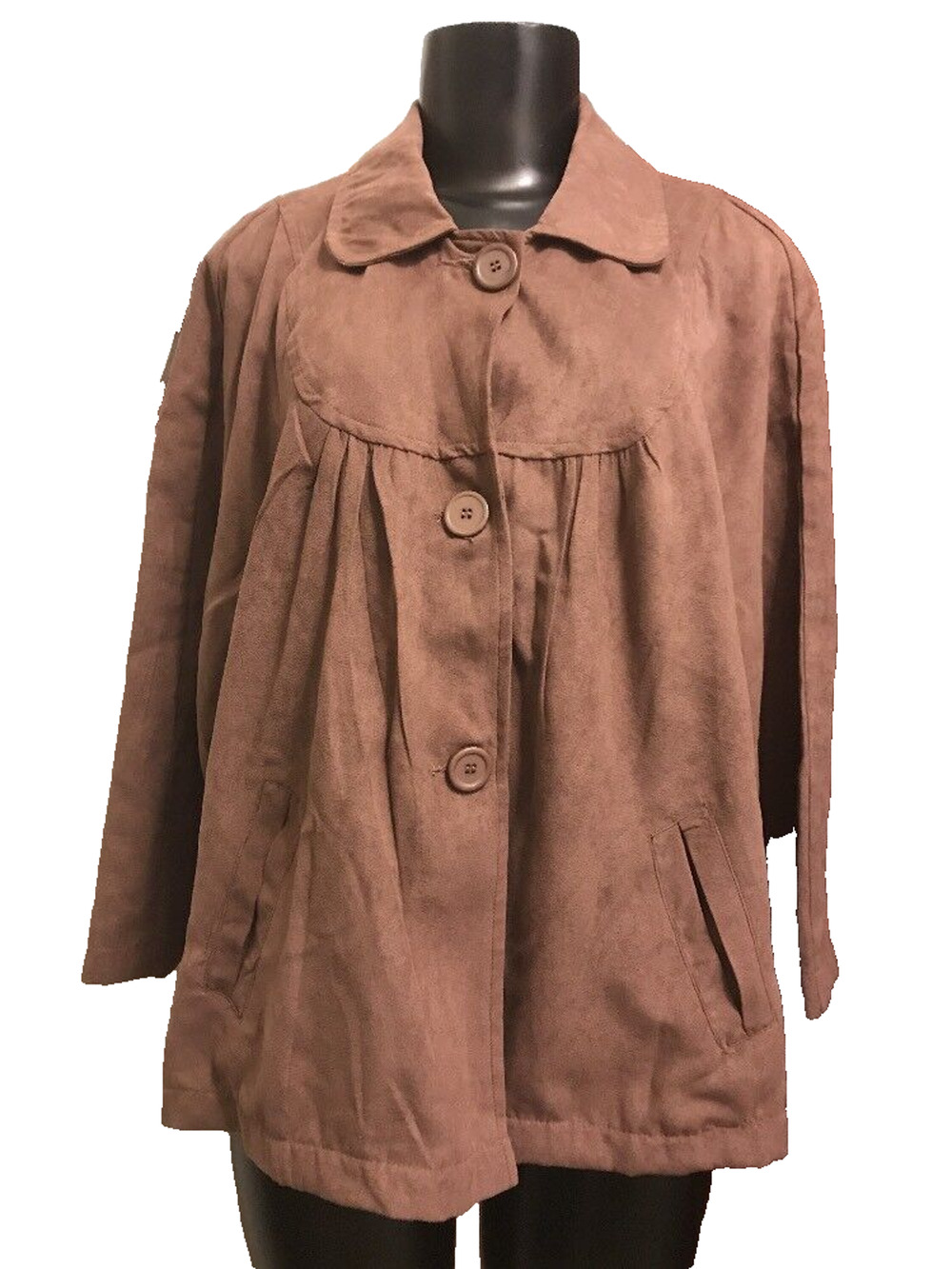 Large Lemon Grass Studio Womens New "Washable Suede" Microfiber Swing Jacket